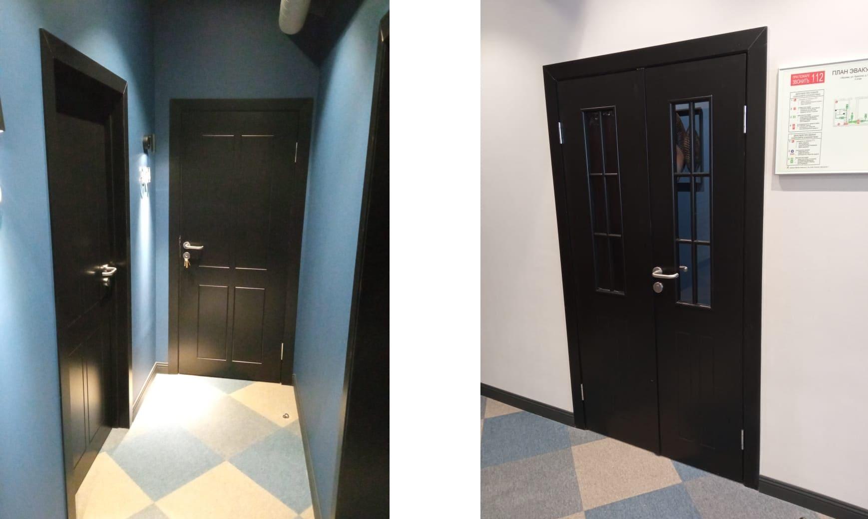 Классические черные двери для гостиниц и отелей от производителя Ostium Doors